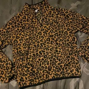 Fuzzy zip sweatshirt